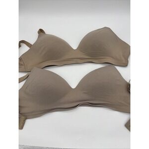 2 Pack Soma EnBliss Beige Wireless Bra 34 Double D.
